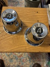 Vintage A Appliance Wheels Push In Chrome Wheel Center Cap Pair Of Center Caps