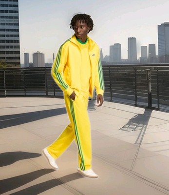 Mens Adidas Originals Firebird Track Suit Jacket & Pants Yellow Green Blue Large