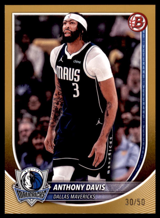 2025-26 Bowman #131 Anthony Davis Gold Border #/50