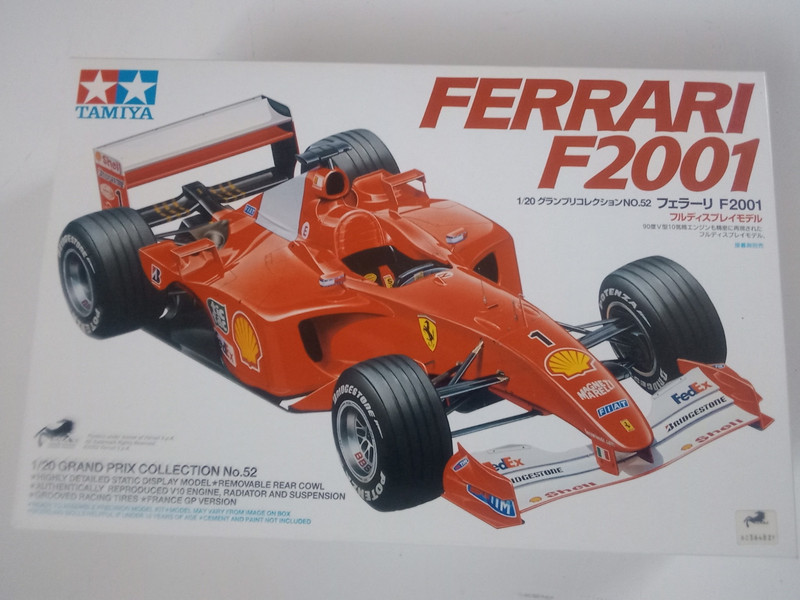 Tamiya 1/20 Grand Prix Collection Series No.52 Ferrari F2001 open box