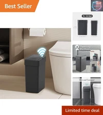 Elegant Black 2.5 Gallon Touchless Trash Can with Motion Sensor Technology