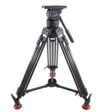 Sachtler Video 15 SB Fluid Head with Mid-Level Spreader Carbon Fiber Tripod 15SB
