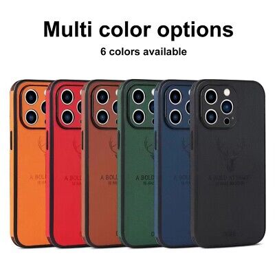 Buy For IPhone 14 Pro Max 13 12 11Pro XR 7 8 Plus Case Leather Silicone Back Cover
