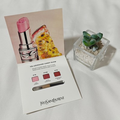 Yves Saint Laurent YSL Loveshine Candy Glow 3 Shade Sample Card with Brush