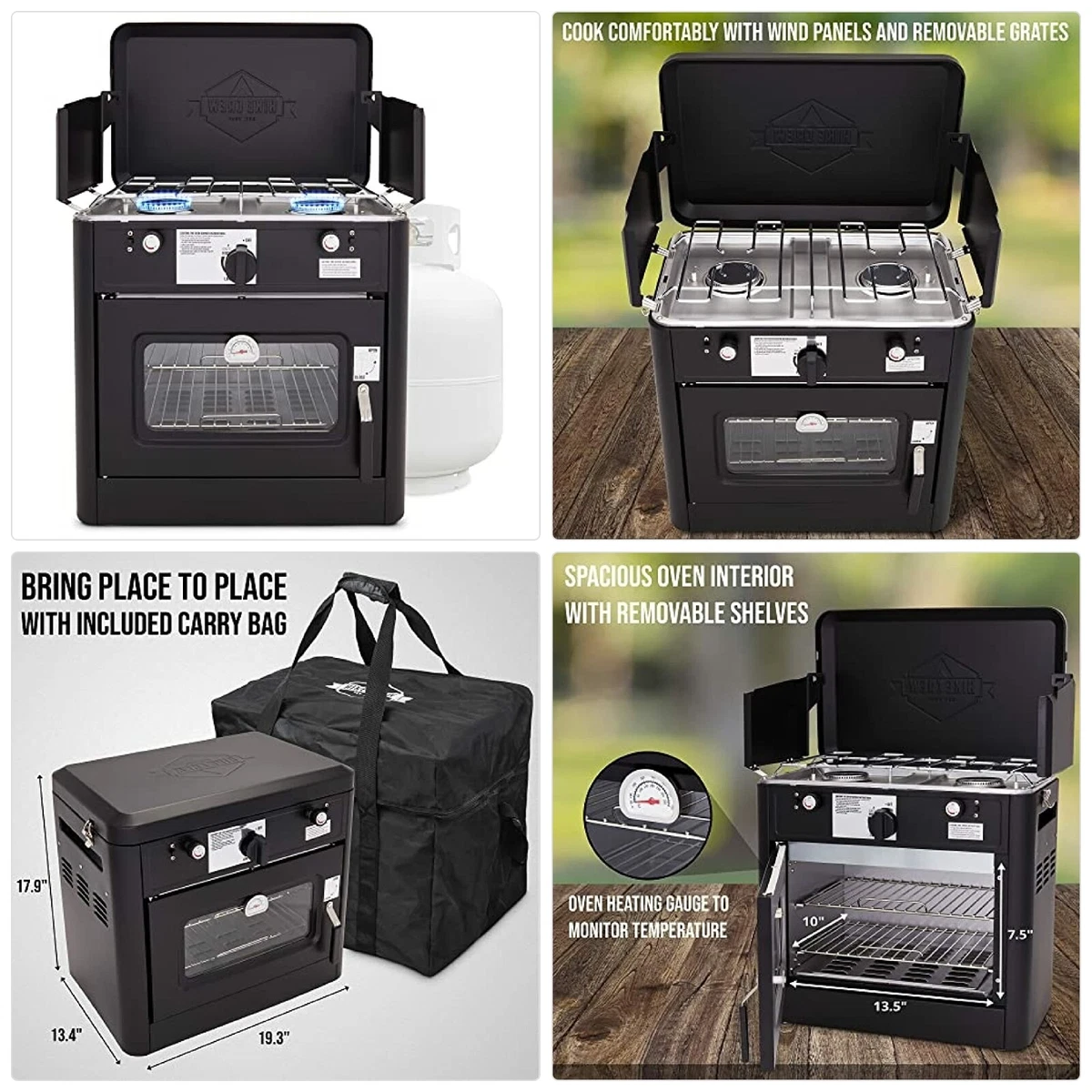 Hike Crew Outdoor Gas Camping Oven w/Carry Bag | 2-in-1 Portable Propane-Powered  | eBay