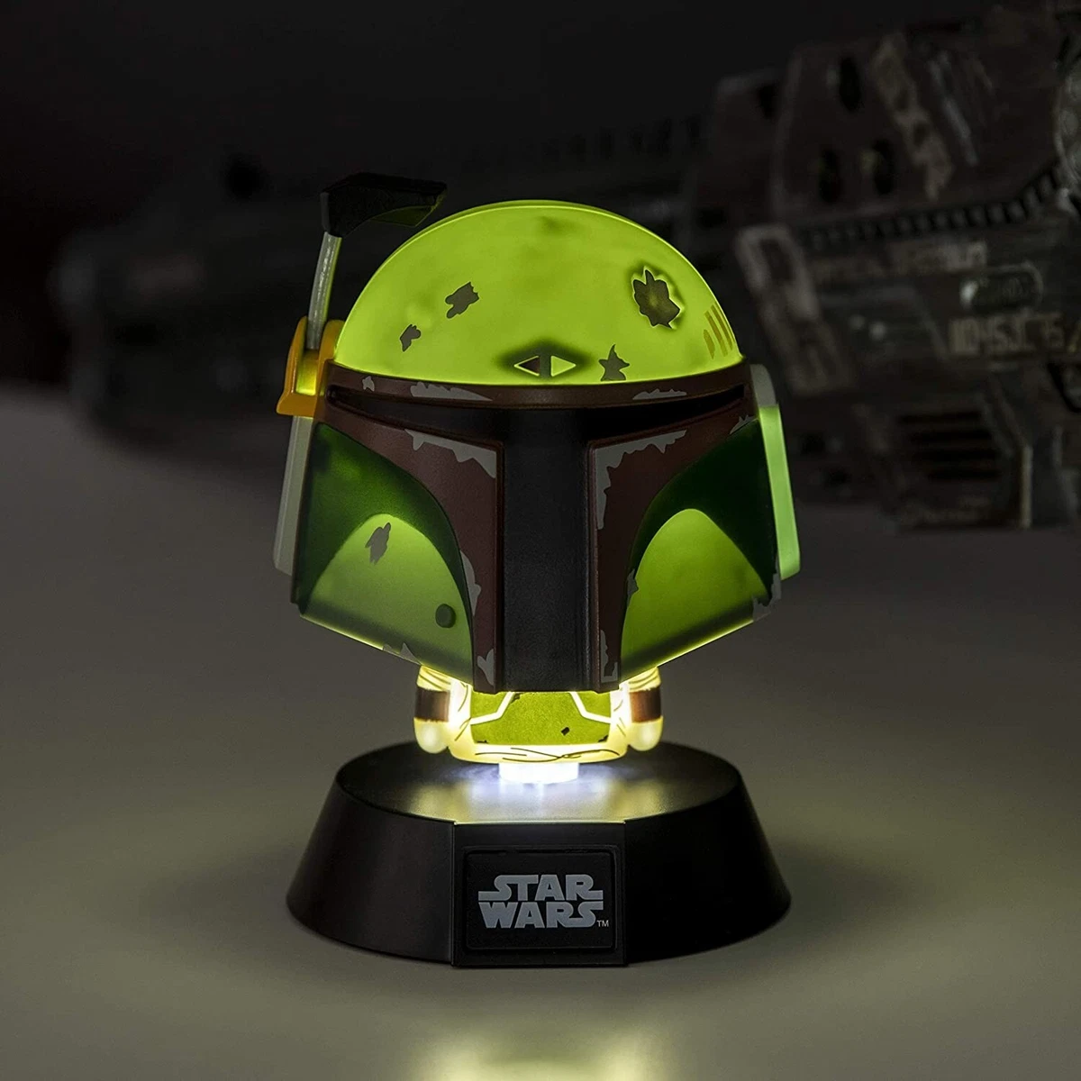 Boba Fett 3D LED Light Star Wars Mandalorian Helmet New Boxed Official Merch