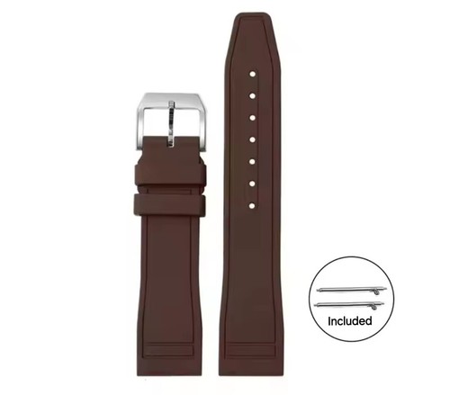 Correa de reloj de silicona marrón 22 mm Premium Portofino Big Pilot estilo Topgun - Imagen 1 de 8