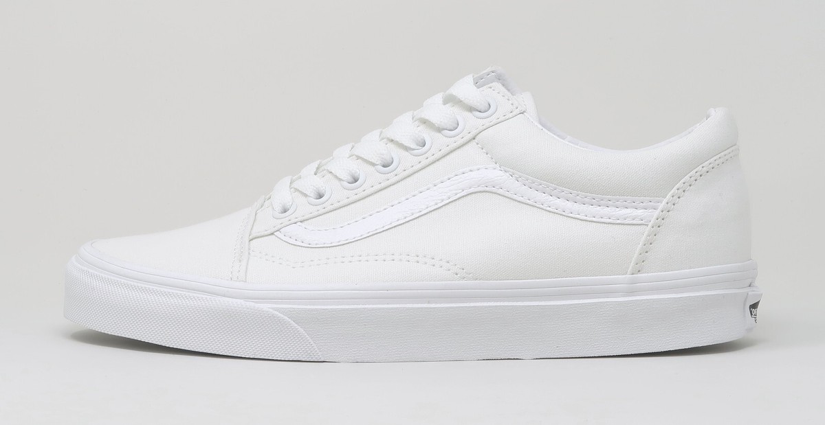 Size Vans Old Skool True White for sale online