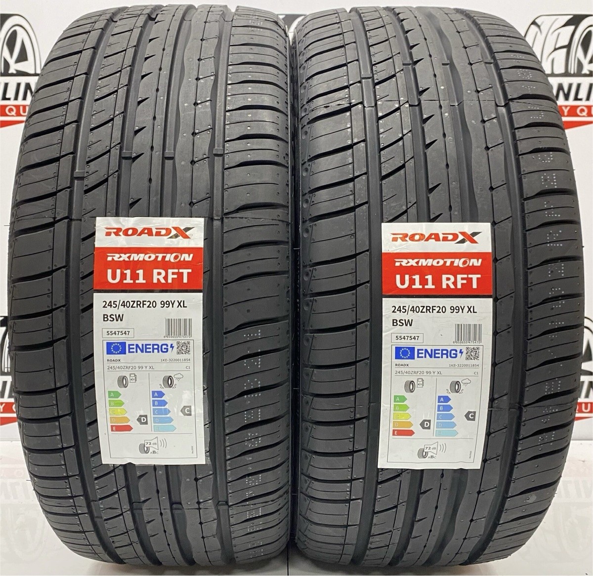 2 X 245 40 20 ROADX RUNFLAT 99Y XL BSW 245/40ZRF20 BRAND NEW TYRES