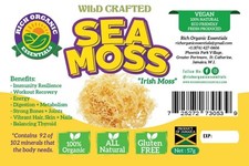 Rich Organic Essentials Dr. Sebi, Wild Crafted Jamaican Sea Moss Plant 57g 2oz 