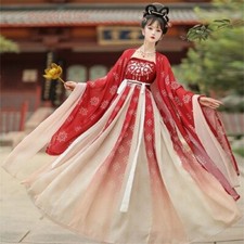 Ancient Traditional Chinese Hanfu Dress Fairy Embroidery Stage Folk Dance Sets