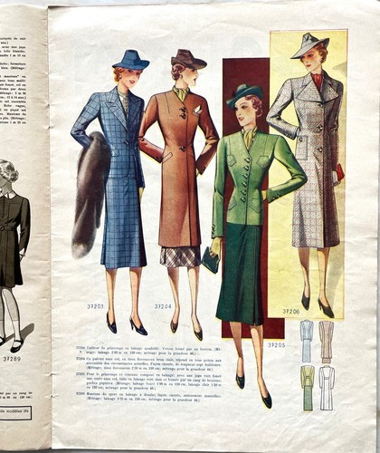 LE RECORD DE LA MODE n°207 Mars 1938 ancienne revue de mode couture Printemps 38 - Afbeelding 4 van 7