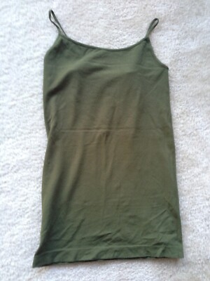 M. Frederic spaghetti strap top sleeveless cami olive green used LOTS of stretch