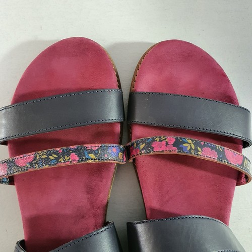MOSHULU COLOURS Flat Navy Pink Leather Strappy Peep toe Sandal Size UK 6 EUR 39 - Picture 21 of 21