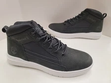 Men's Timberland Allston Mid Lace Sneaker Boot Black Nubuck Leather TB0A69V5 W05