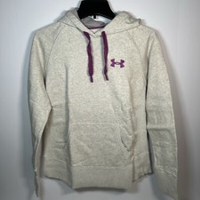 Under Armour UA Storm Womens Small Gray Purple Hooded Sweatshirt Pullover