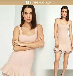 bcbg scoop neck fluted dress