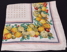 ECHO Silk Scarf FRUITS Large Square Scarf 31" Fruity Multicolor RICH LOOKING