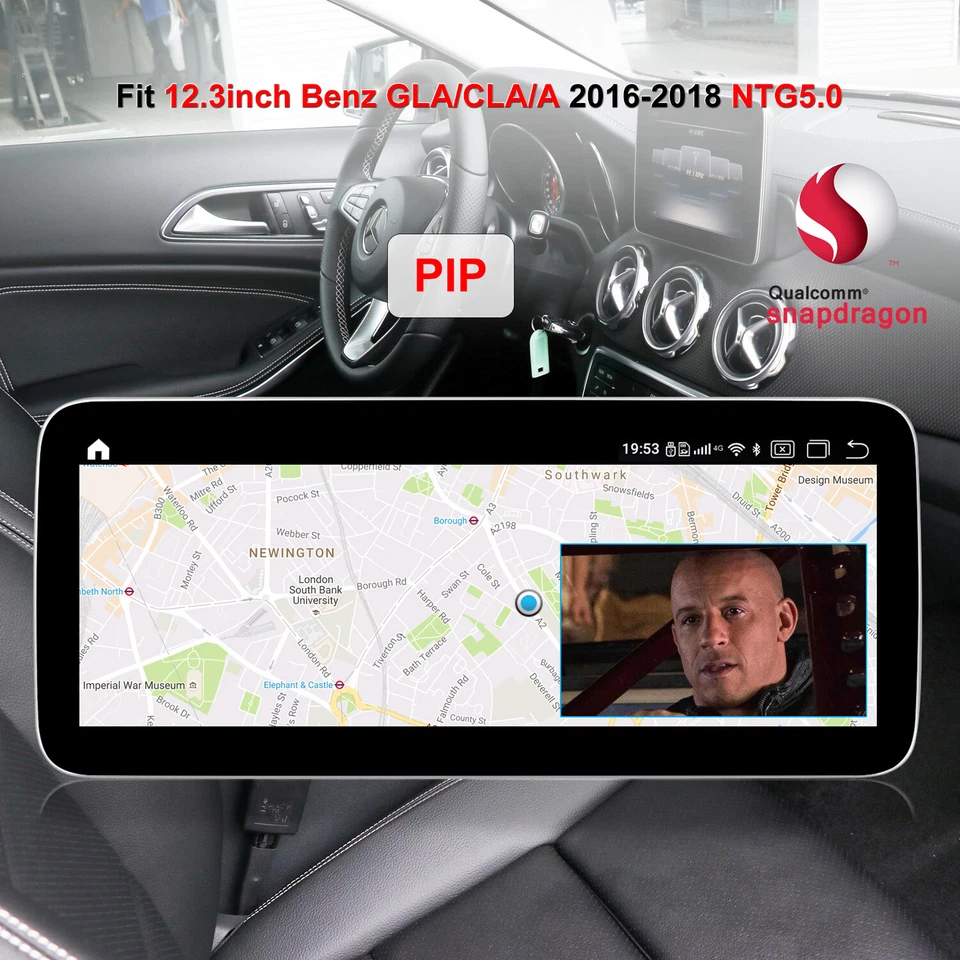 Android 12 Autoradio Carplay GPS 6+128G 12.3" Screen For Mercedes A GLA CLA C117 - Photo 4/4