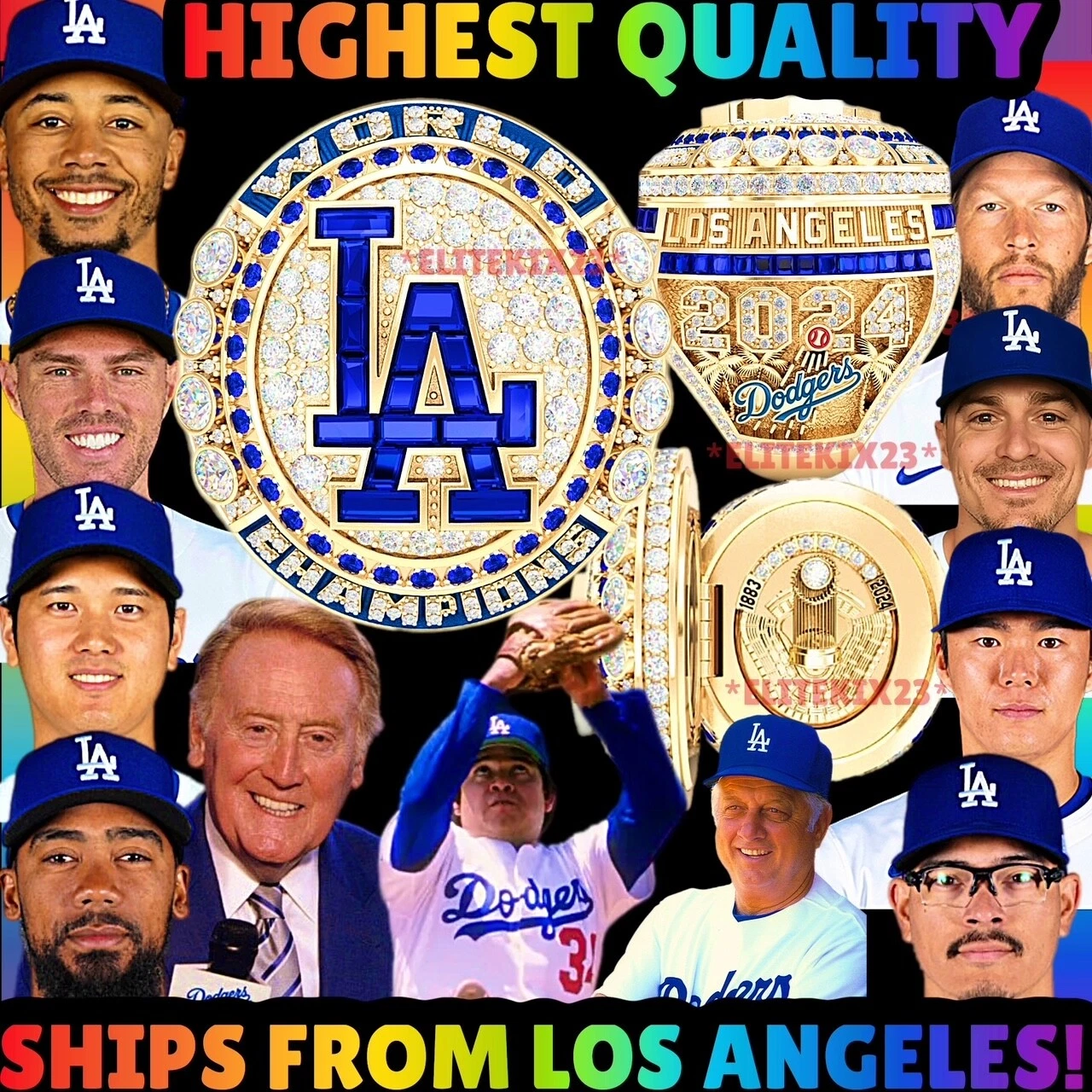 s-l1600 2024 LA Los Angeles Dodgers WS World Series CHAMPIONSHIP RING BETTS FREEMAN