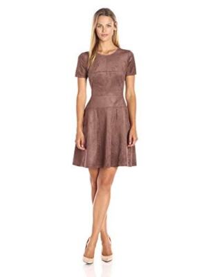 BCBG Maxaria Azria Brown Suede Dress with back zipper size 4 | eBay