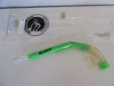 Oceanways Mini Aquapro JR Kids Silicone Snorkel wPurge Valve - Neon Green