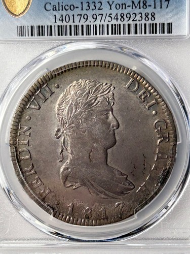 1817 Mo JJ Mexico Silver 8 Reales PCGS AU Details Gold Shield - Picture 2 of 8