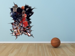 Michael Jordan Wall Hole Decal Vinyl Sticker Decor Room Smashed Hole Decal Vinyl Sticker Decor Room