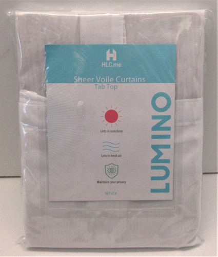 HLC.me Sheer Voile Curtains SET OF 2 WHITE 54'' W x 84'' L - Picture 3 of 3
