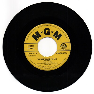Jimmy Jones - Too Long Will Be Too Late/ Good Timin'. A GREAT DOUBLE SIDER - 7''