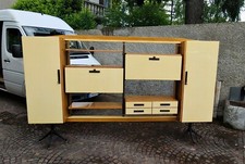 Libreria credenza anni '50 a moduli regolabili in altezza. Libreria modulare