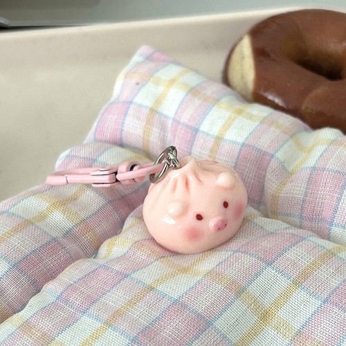 1PC Resin Simulation Xiaolongbao Keychain 3D Pig Bun Pendant For Girls Boys - Picture 8 of 10