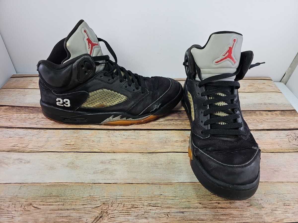 Nike Air Jordan 5 Am Mens Sneakers sz 11-authenticated Size 11 - Air Jordan 5 AM Black White for sale online | eBay main image 2