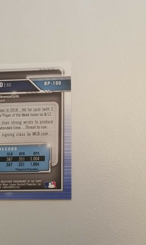 2019 Bowman 1st Draft Paper WANDER FRANCO, #BP-100, Tampa Bay Rays RC PHENOM🔥📈 - Bild 6 von 6