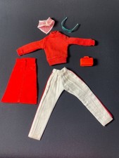 Mixed set mostly Sindy red top skirt bag scarf white trouser shades fit 12" doll