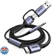 UGREEN USB C to 3.5mm Audio Cable and Charger 2 in 1 Hi-Res Type C to Aux TRS
