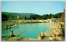 White Sulphur Springs West Virginia~Greenbrier Resort~Swimming Pool~1950s PC