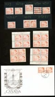 LOT 32690 MINT NH OG 459 CENTENNIALS VARIETIES PLATE BLOCKS SINGLES 1 FDC CANADA