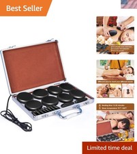 Professional 18-Piece Basalt Hot Stone SET   Includes Heating Box for Relaxation