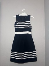 Madewell Women Afternoon Dress Midi Black White Saltwater Stripe Size XS