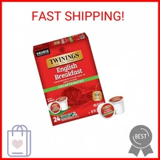 Twinings Decaffeinated English Breakfast Black Tea K-Cup Pods for Keurig, 24 Cou