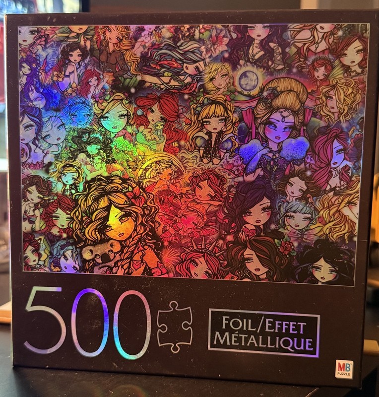 Brand New Hasbro 500 Piece "Doll Girl Collage" Foil Metallique