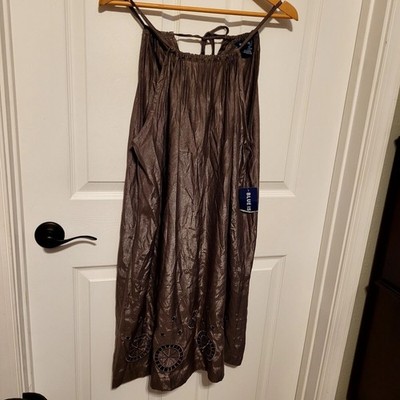 blue island beach cover up dress XL Silver Pewter Halter Eyelet Pockets Resort Cartamodello per abito vintage Midnight Blue Draped Cocktail Size:US size 16W A unique embroidered geo