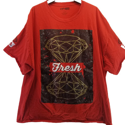 Entitee Shirt Mens 3XL Red Fresh Diamond Short Sleeve Pullover Crew Neck
