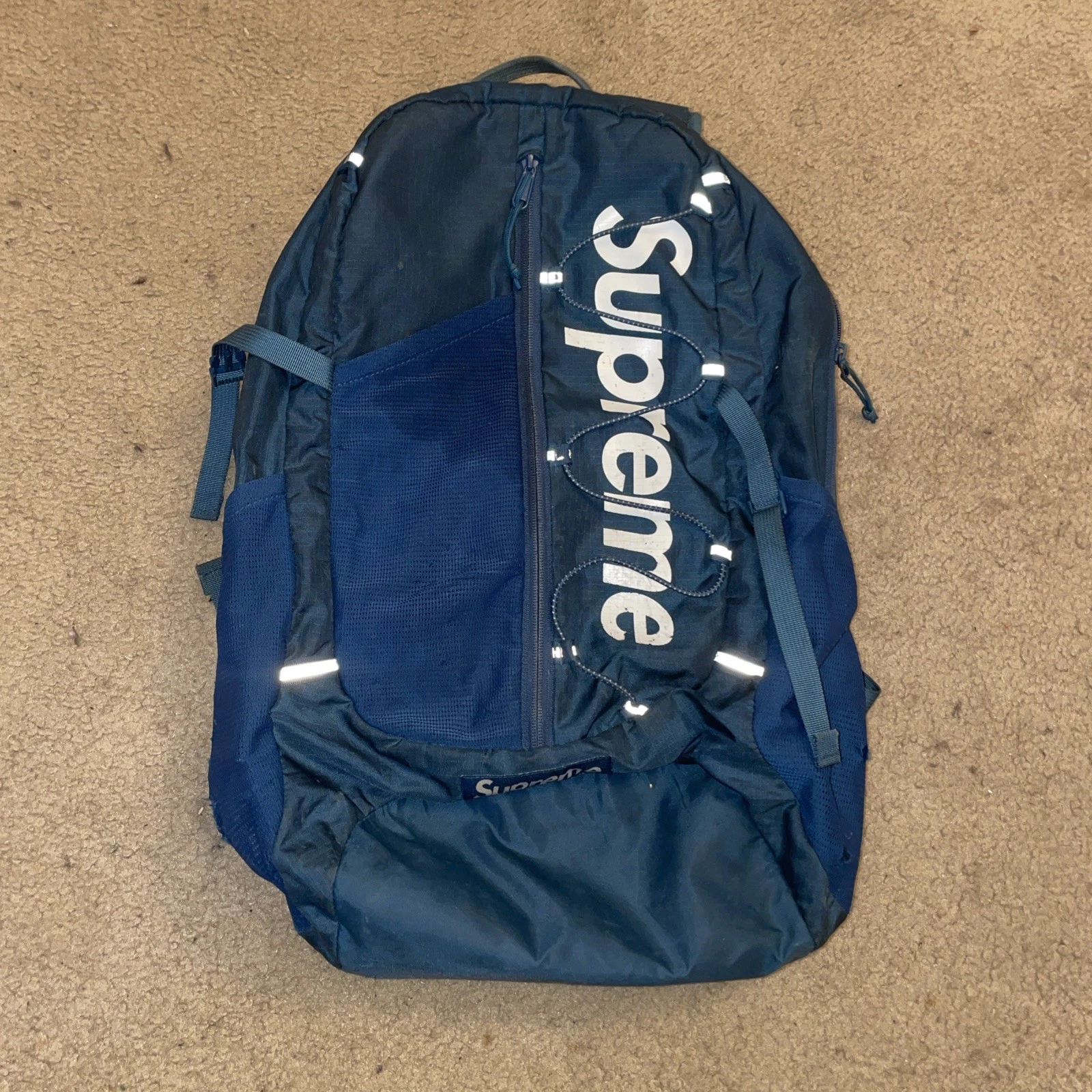 Sac à dos nylon bleu sarcelle Supreme SS17 Cordura très bon état