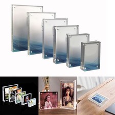 Photo Frame Acrylic 1PCS Transparent Desktop Display Stand Double-sided