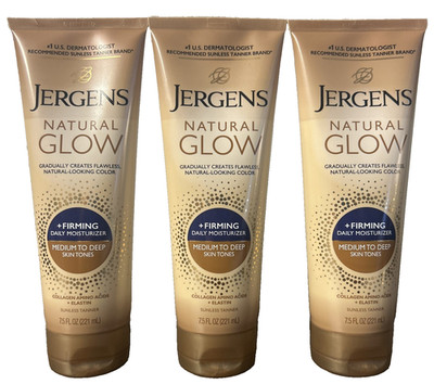 JERGENS Natural Glow Firming Medium to Deep Skin Tones Moisturizer 7.5oz Each X3