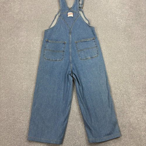 Carhartt Dungarees Kids Size 10 28x18 Blue Bib Denim Sanforized Overalls Youth - Picture 8 of 10