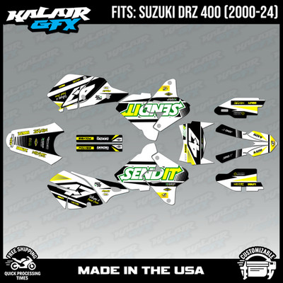 Graphics kit for Suzuki DRZ400 SM, S and E (2000-2024) Fresh Series-Green
