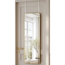 48"x14" Rounded Full Length Over-The-Door or Wall-Mounted Glass, Shatterproof...